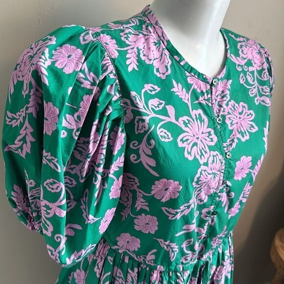 Xenia Xirena Aurie Cotton Puff-Sleeve Mini Dress S - Picture 3 of 10